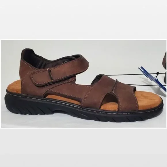 New Men Brown Fisherman Sandals Hiking Shoes Dr. Scholls Size 9 - Picture 4 of 16